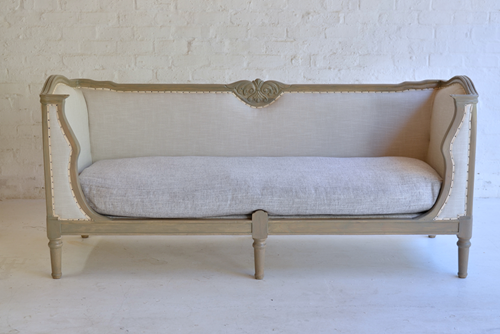 006 Couch - Grey & Taupe gondola couch